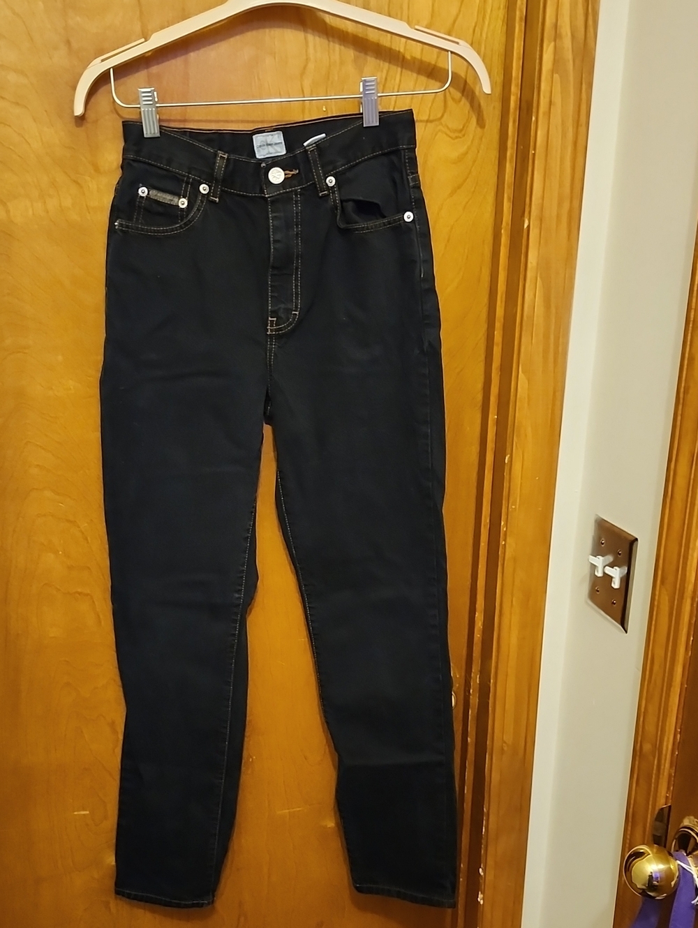 Calvin Klein Jeans Womens High Waisted Tapered Leg  Denim Pants Size 4